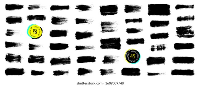 Grunge stains set. Paint brush strokes. Liquid stains. Highly detailed grunge textures. Ink spots. Grunge stain. Splatter. Black ink. Paint background. Place for text. Grunge backgrounds collection.