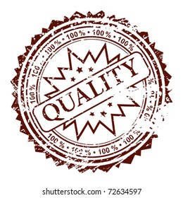 Grunge stamp 100% quality, element for design, vector illustration