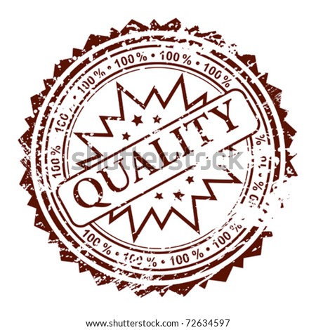 Grunge stamp 100% quality, element for design, vector illustration
