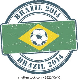 Grunge stamp Brazil 2014