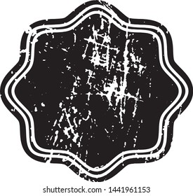 Grunge Stamp. Can be used as Banner, Insignia or Badge. Vector Distressed Texture. Blank Shape. Vector Illustration. Black isolated on white background. EPS10.