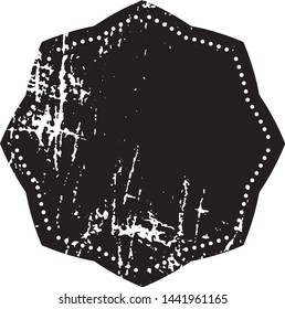 Grunge Stamp. Can be used as Banner, Insignia or Badge. Vector Distressed Texture. Blank Shape. Vector Illustration. Black isolated on white background. EPS10.