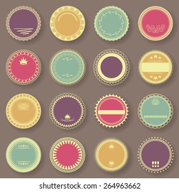 Grunge stamp collection. Set of templates of labels. Bright colors      
