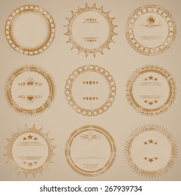 Grunge stamp collection. Set of templates of round labels      