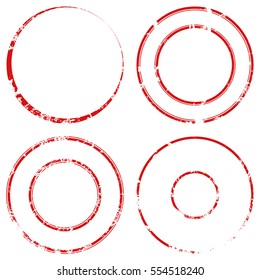 Grunge stamp draft mockups set red color of grunge overlay stamp basis texture for your design. EPS10 vector.