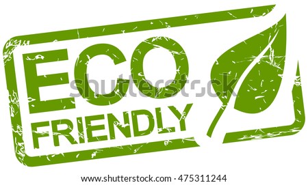 grunge stamp with frame colored green and text ECO friendly