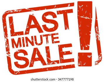 grunge stamp with frame colored red and text last minute sale !