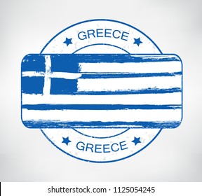 Grunge stamp with Greece flag.