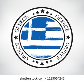 Grunge stamp with Greece flag.