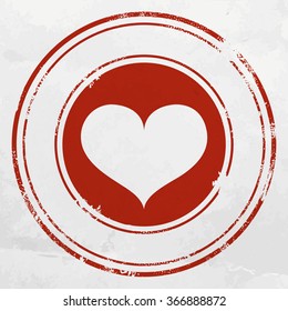 Grunge stamp with heart