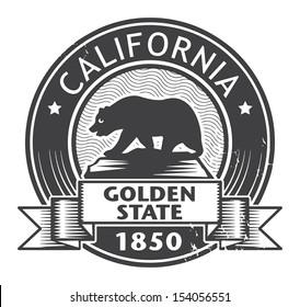 Grunge stamp or label with name of California, vector illustration