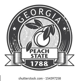 Grunge stamp or label with name of Georgia, vector illustration