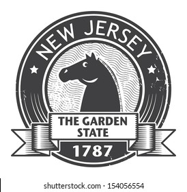 Grunge stamp or label with name of New Jersey, vector illustration