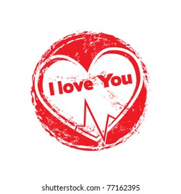 grunge stamp of love