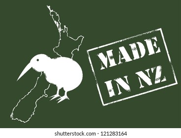 Grunge stamp made in New Zealand, Vector Illustration