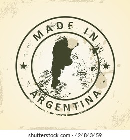 Grunge stamp with map of Argentina - vector illustration