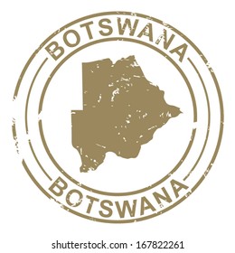Grunge Stamp with Map of Botswana