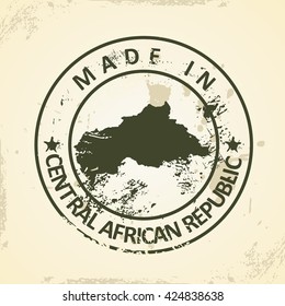 Grunge stamp with map of CAR - vector illustration