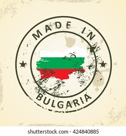 farbige Schmutzspritzer mit Kartenflagge in Bulgarien - Vektorgrafik