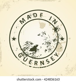 Sello de Grunge con mapa de Guernsey - ilustración vectorial