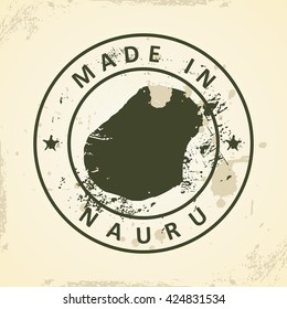 Sello de unge con mapa de Nauru - ilustración vectorial