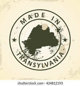 Sello de Grunge con mapa de Transilvania - ilustración vectorial