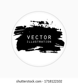 Grunge stamp mockup. Distressed ink style circle mark texture for your design. Abstract vector illustration.