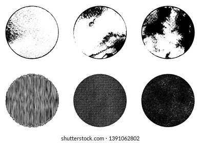 Grunge stamp mockups set of distressed overlay circle mark texture for your design. EPS10 vector