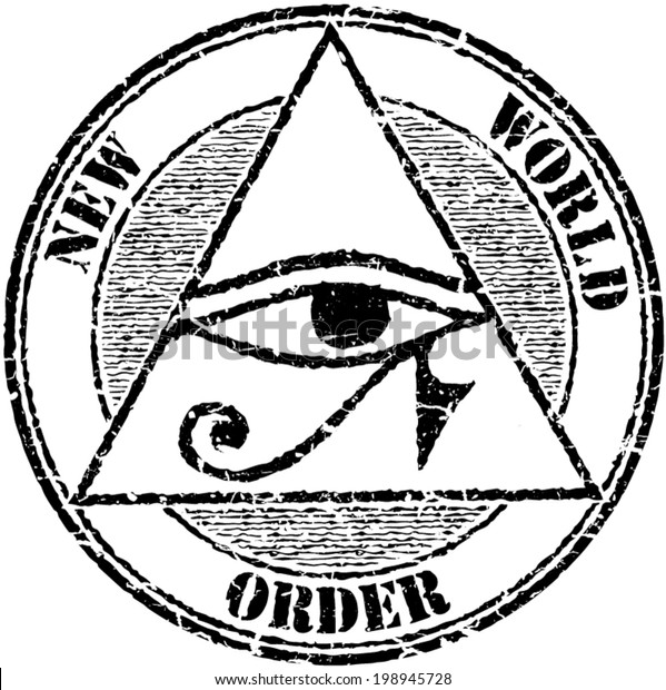 Immagine vettoriale stock 198945728 a tema Grunge Stamp New World Order  Horus (royalty free)