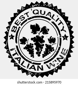Grunge stamp quality label for Italian wine