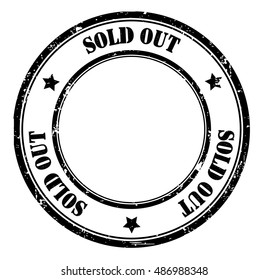  grunge stamp sold out, vector illustration