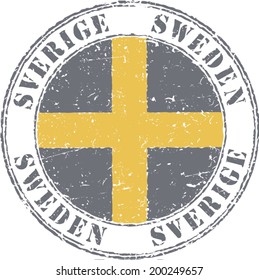 Grunge stamp 'Sweden'
