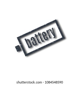 Grunge stamp with text battery, isolated on white background, vector illustration.