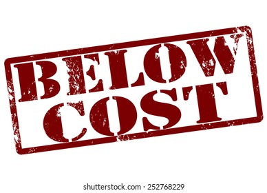  grunge stamp with text below cost on vector illustration
