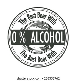 Grunge stamp with text The best beer without alcohol on vector illustration