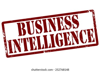 grunge stamp with text business intelligence on vector illustration