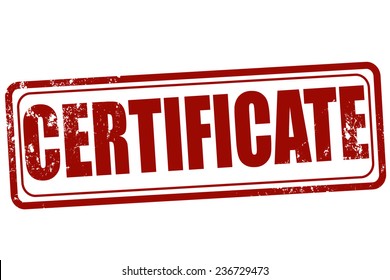 Grunge stamp with text Certificate on vector illustration