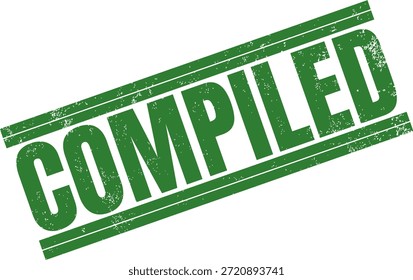 Sello Grunge con texto "compilado". Sello grunge de goma desgastado y texturizado