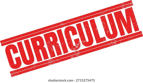 Sello grunge con texto "CURRICULUM". Vector de foca roja