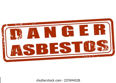 Grunge stamp with text Danger asbestos on vector illustration