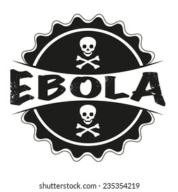 grunge stamp with text ebola on vector illustration