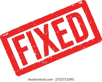 Selo de grunge com o texto "FIXO". Carimbo de borracha de vetor vermelho em estilo grunge.