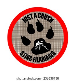 Grunge stamp with text Just a crush sting filariasis on vector illustration