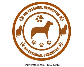 Grunge stamp with text no external parasites inside,vector illustration