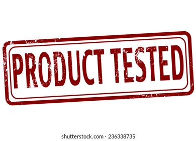 Grunge stamp with text Product tested on vector illustration