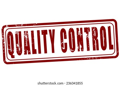 Grunge stamp with text Quality control on vector illustration