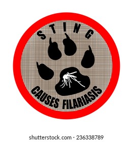 Grunge stamp with text Sting causes filariasis on vctor illustration