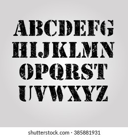 Grunge Stamp Texture Alphabet Vector illustration