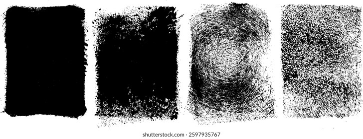 Grunge Stamp Texture Background Vector Set - A4 Size Rectangle