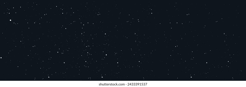 Grunge stamp, vintage effect, traces of antiquity. White dust particles on a dark background. Old black paper or cardboard for backdrop. Vector illustration of astrology horizontal background